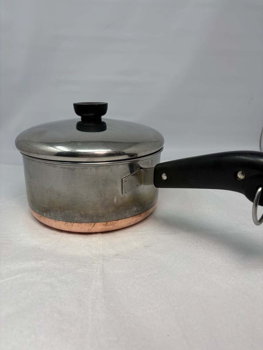 Vintage Pre-1968 Revere Ware Cooper Clad 1.5 Qt. Pan W/Lid. Reconditioned. USA.